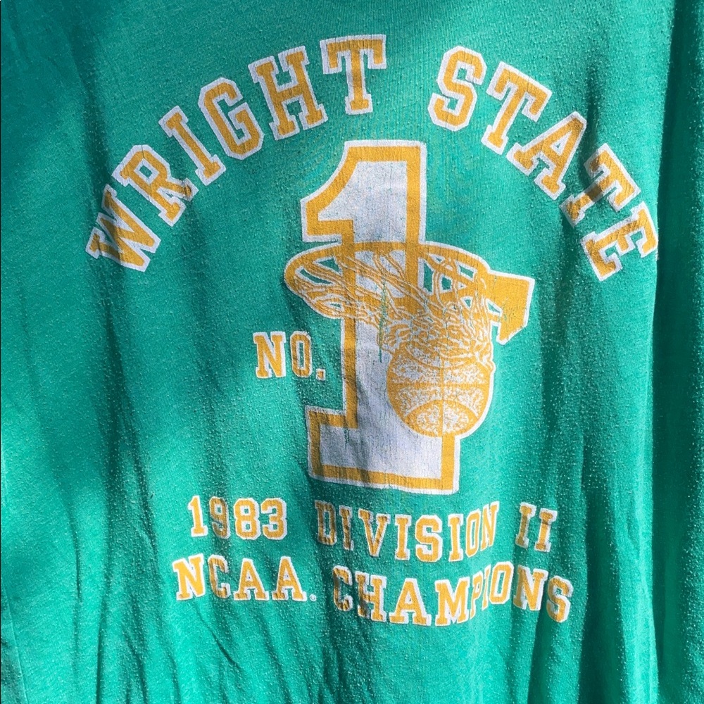 HOMAGE Wright State 1983 basketball championship  Green Made in the USA Tee